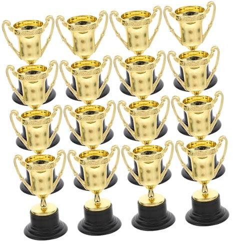 GALPADA Kleiner Trophäenpokal Kunststoff Mit Sockel Goldener Kunststoffpokal Kinderspielzeug Party Feier Belohnung Für Schule Wettbewerbe Und Geburtstage