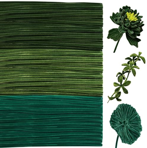 Kuppt 300 Stück Pfeifenputzer zum Basteln, Pfeifenreiniger grüne | Pfeifenreiniger zum Basteln, Chenilledraht für Blumen, Heimdekoration, Weihnachtsdekorationen DIY Handwerksprojekte