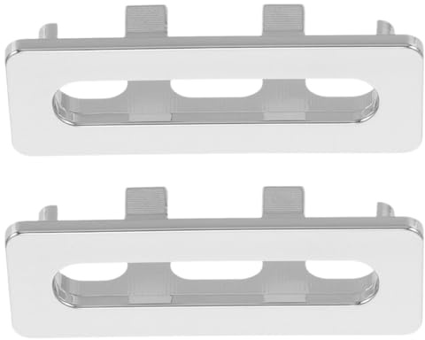 DOITOOL 2Pcs Plastic Sink Overflow Cover Durable Rectangle Basin Drain Trim Rings Fit for Kitchen Bathroom Prevents Overflow Elegant Design for Wash Basins