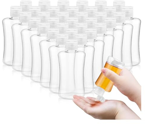 OGMBI 36 Pcs 100ml Plastic Travel Bottles with Flip Cap, Small Clear Squeeze Bottles Bulk for Toiletries, Empty Refillable Leak Proof Containers for Toiletry Cosmetic Shampoo Body Soap Lotion