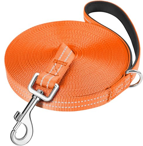 X XBEN Schleppleine 3M für Hunde, Schleppleine mit Bequemen Handschlaufe, Reflektierend Hundeleine mit Metallhaken