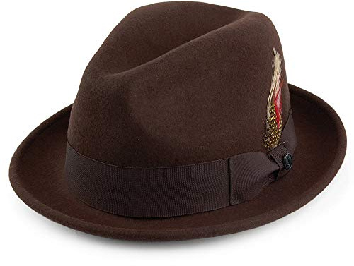 Jaxon & James Knautschbarer Blues Trilby Hut - Braun - S