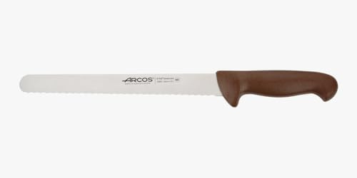 Arcos Couteau à Gâteau Lame Dentelée Acier Inoxydable 25 cm Manche Polypropylène Marron Série 2900 Durabilité et Précision de Coupe