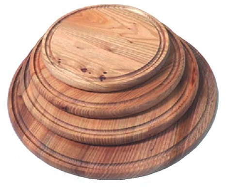 Panetta Casalinghi Tagliere Rotondo in Legno con scanalatura, Beige, 40 cm