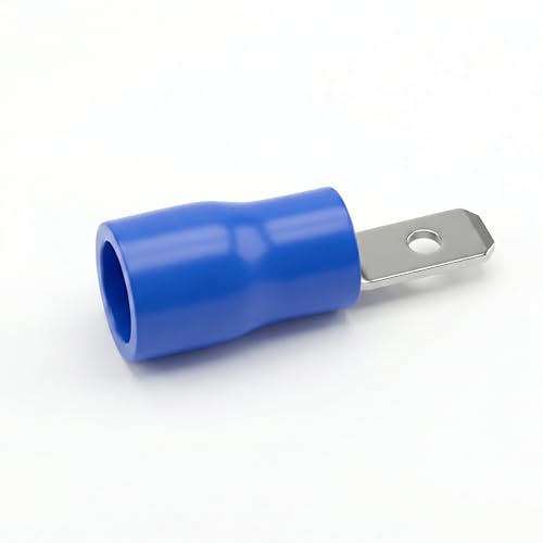 Lumonic 25x Flachstecker 1,5-2,5mm² | für Flachsteckhülse 0,8 x 2,8mm | teilisoliert | Kabelverbinder ohne Löten | Messing verzinnt | KFZ, Maschinenbau