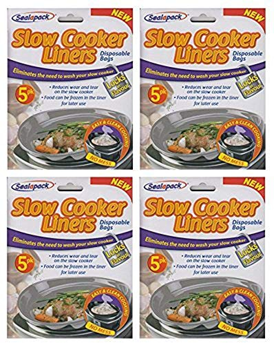 2XSlow Cooker Liners Cooking Bags 4 x 5 Pack for Round & Oval Cookers