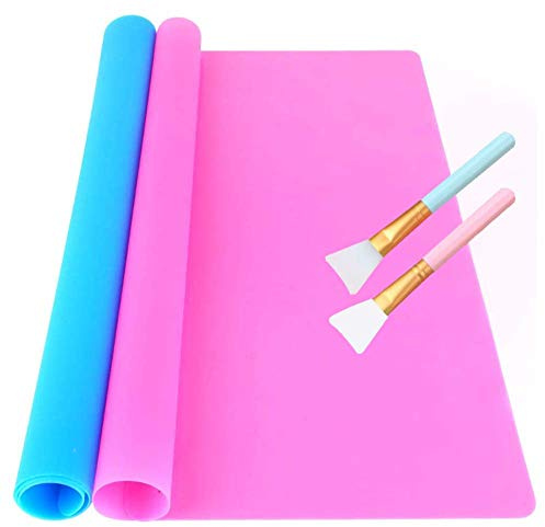 Jatidne 2 Silicone Mats for Resin Large Silicone Sheet for Craft, Clay
