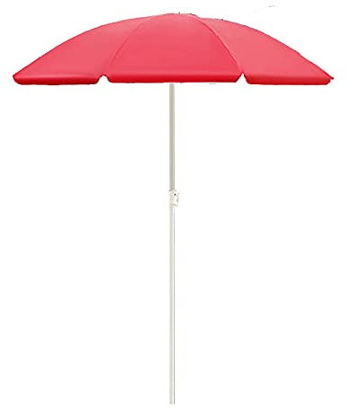 CHFQ 1.8m Ombrello da Giardino Mini ombrellone per Spiaggia Giardino Ombrellone da Mercato Portatile con 8 Stecche Tenda da Sole per Esterni Arcobaleno Blu Rosso