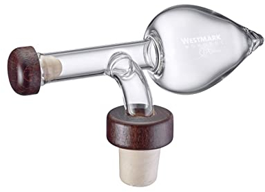 Westmark Cuchara dosificadora de 35 ml para licores, vinagre o aceite, hermética, vidrio/plástico/madera, gourmet, transparente/marrón, 99033380