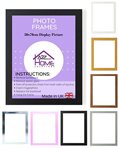 A2Z Home Solutions Desk Gallery Wall Mounting Poster 50x70cm (19 x 27 inch Approx.) Photo Pictures Frame Display Certificates Jigsaw Puzzle Shatterproof Front Landscape Portrait Hanging - (Black)