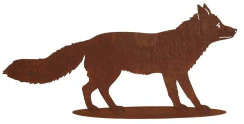 Gartenfigur Fuchs Reineke 100 cm Edelrost Gartendeko Wetterfest Rost Metall Rostfigur Jagd Tier von Steinfigurenwelt