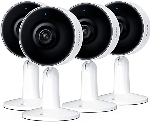 ARENTI IN1 Cámara Vigilancia WiFi Interior, 1080p Full HD Baby Monitor con Visión Nocturna, Cámara para Mascotas, Audio Bidireccional, Detección de Sonido de Movimiento, Compatible con Alexa, 4PC