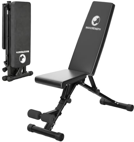 Max Strength Foldable Exercise Weight Bench - Utility Weight Benches for Full Body Workout, Foldable Incline/Decline soft Bench Press for Home Gym Fitness Body Workout (Black)