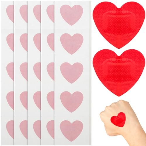 25Pcs Heart Shaped Kids Plasters Fabric Breathable Plasters Kids Wound Patches for Care Helps Infection