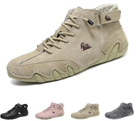 Botas de gamuza italianas hechas a mano con , zapatos beck para mujer, impermeables, ligeros, antideslizantes, transpirables, zapatos descalzos para mujer, zapatos de senderismo para mujer, color