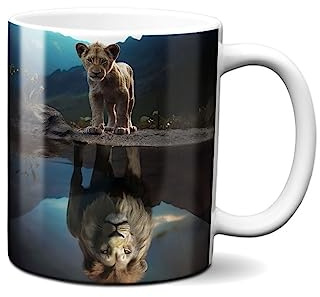 Hustling Sharks®Tasse Geschenk-Kaffeetasse Löwe, 330ml Spülmaschinenfest, Keramik, weiß, Tiermotiv, Büro