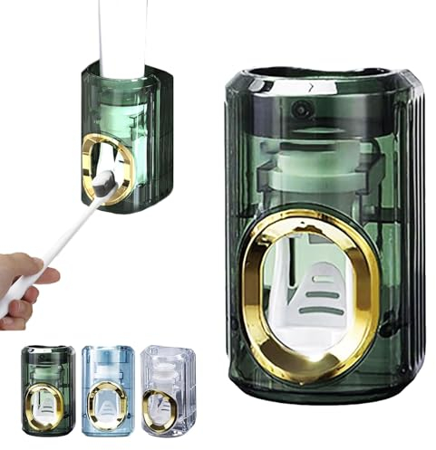 EHOTER Light Luxury Toothpaste Squeezer Zahnpasta Quetscher Zahnpasta Halter Stand Bad Organizer Wandmontierbarer Zahnpasta Ausdrücker Spender Zahnpasta Tubenquetscher Zahnpasta Sitz Halter (A)