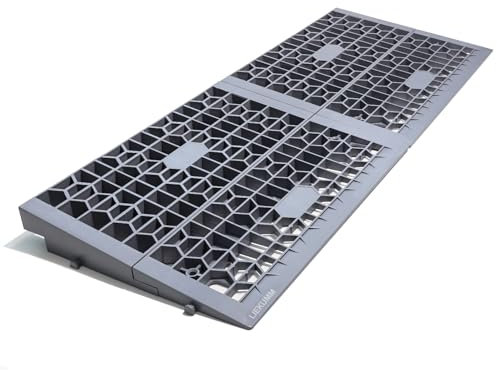 LIEKUMM Threshold Ramp 5 cm High, 1400 kg Load Capacity Threshold Ramps for Wheelchairs, Portable Disability Ramp for Wheelchairs, Mobility Scooters, Bicycles, Steps, Stairs, Curbs