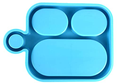 Grand plateau rectangulaire à rouler pour résine époxy - Moule en silicone avec poignée et crochet - Support à bijoux - Moule à rouler pour résine