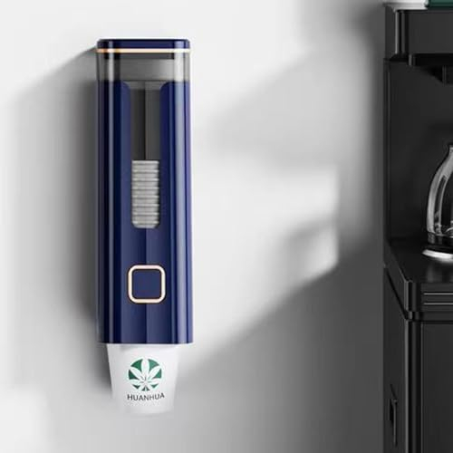 Portabicchieri di carta automatico,Dispenser bicchieri monouso da parete,portabicchieri trasparente e antipolvere salvaspazio,utilizzato in uffici,case e ristoranti,per bicchieri di plastica in carta
