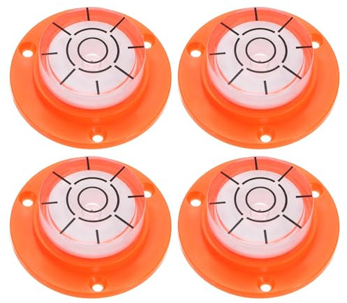 sourcing map 4pcs High Precision Horizontal Bubble Level 49x16.5mm Round Bull's-Eye Level Measuring Layout Tools for RV TV Picture Frame Hanging Tool Leveler, Orange White