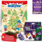 Chocolate Advent Calendar 2024 with Milkybar White Chocolate Advent Calendar 85g and Cadbury Chocolate Christmas Tree Decorations 72g Bundle with Fancy Labels Christmas Card | Chocolate Gifts for Kids