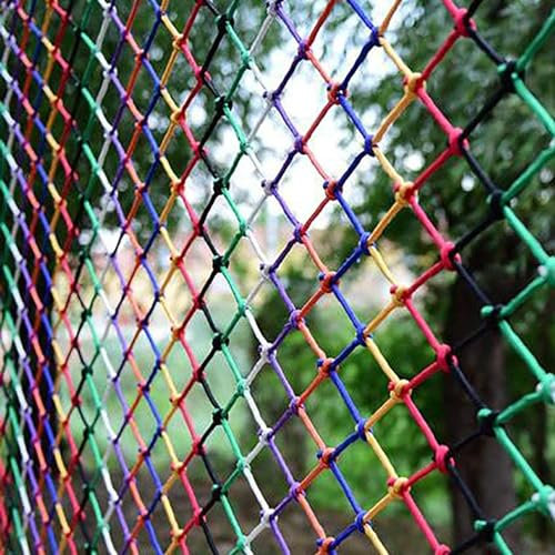 WXF86djl Kletternetz für Kinder Kletternetz, buntes Trainings-Kletter-Frachtnetz, Outdoor-/Innen-Kletternetz, Seilleiternetz for Zäune(2 * 5m(6.6 * 15.15ft))