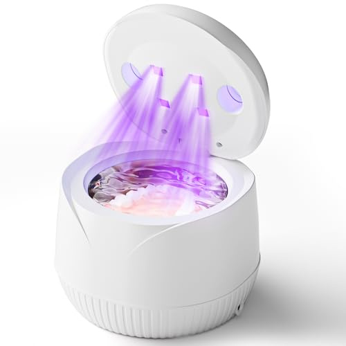 Dispositivo de limpieza ultrasónico, 45 kHz con temporizador digital LED para dentaduras, alineación, aparatos dentales, cabezales de cepillo de dientes, joyería, capacidad de 200 ml
