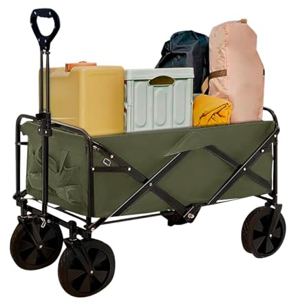Neo Heavy Duty Large Capacity Foldable Collapsible Garden Trolley Cart (Khaki)