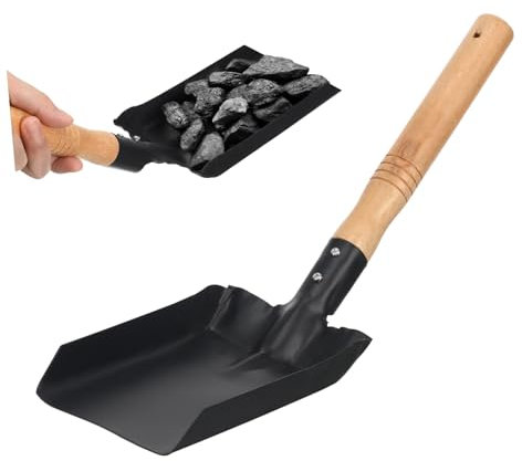 FONDOTIN Pala De Hierro Mango De Madera Pequeña para Exteriores, Herramienta Práctica De Jardinería Multifunción para Tierra, Plantar y Trasplantar, Resistente y Ligera