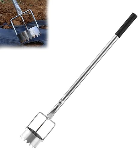 Foratrice per bulbi e pacciamatura, in acciaio inox, regolabile, strumento per la rimozione delle zolle, per piantare serre, cura del prato e lavori in giardino