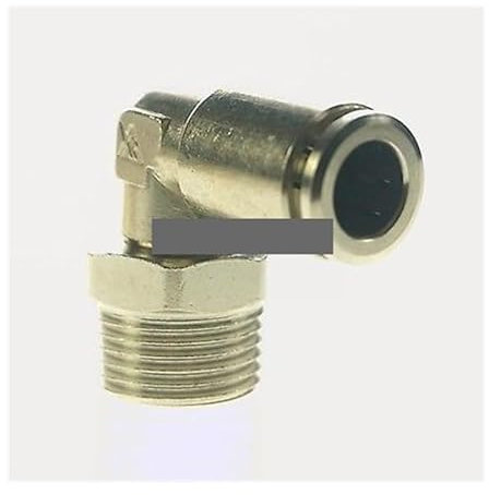 FQHIDMOMX Pneumatic Nickel Brass ELbow Push In Connector Union Quick Release Air Fitting Plumbing 3/8 Male to Fit Tube O/D 8mm