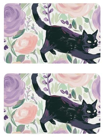 Gatto circondato da rose decorativo lavastoviglie copertura magnetica riutilizzabile frigorifero copertura magnete pannello di copertura Natale Holiday Decor Imán de la puerta del lavavajillas 10,2 x