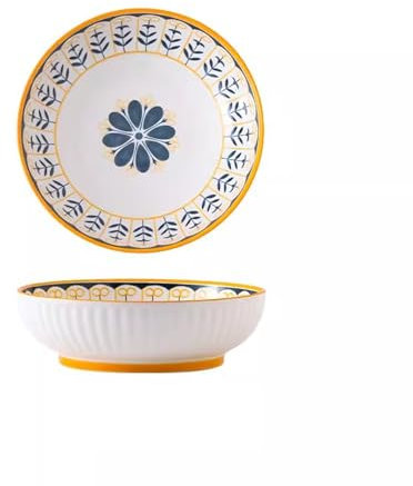 CAFIEDR Salad Bowls Large Pot Bowl Household Large Ceramic Soup Bowl 9-inch Soup Bowl Plate Special Large Bowl Elegant and Fashionable Large Bowl Kitchen Soup,