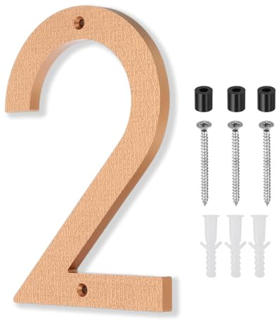 PATIKIL 10 Inch Numéro De Maison, Panneau D'Adresse De Maison Grand Flottant Moderne Avec Vis Pour Porte Extérieure Mur Rue, Or, 2