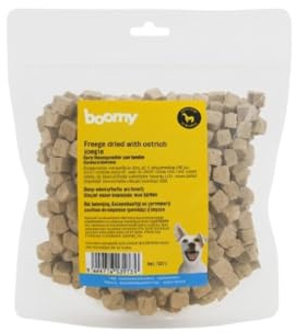 Boomy - Gefriergetrocknete Strauße & Huhn – Gefriergetrocknete Hundesnacks & Katzensnacks – Hundebonbons & Katzenbonbons - Hypoallergen, glutenfrei und getreidefrei – 180g