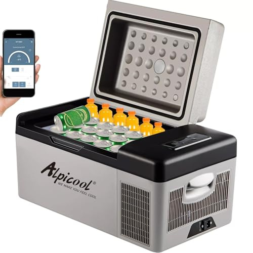 SDKEHUI 20L Car Mini Fridge, 12v Car Portable Refrigerator, 45db Quiet Camping Fridge Freezer, for Vehicle Truck RV Boat Electric Cool Box, for Driving Travel Outdoor Picnic [Energy Class B]