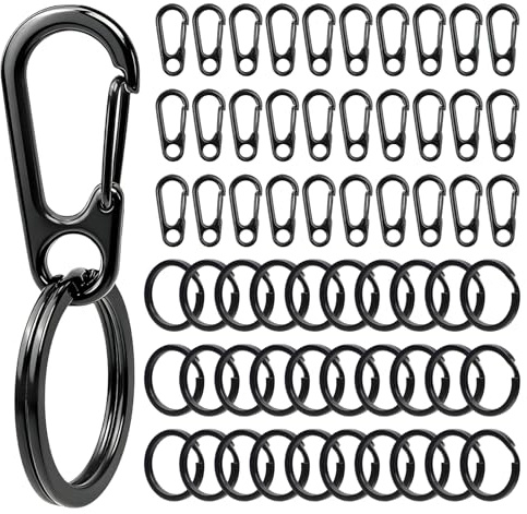 Molirex 30 Piezas Mosqueton Llavero Metal Anillas Llaveros Mosquetones Pequeños para Usar en Mochilas, Llaves de Coche