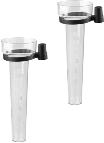 Housoutil Lot de 2 Pluviomètres en Plastique PS Transparent, Conteneurs de Mesure à Échelle Haute Définition, Pluviomètres D'extérieur pour Jardin sans Bâtonnets en Bois, Accessoires