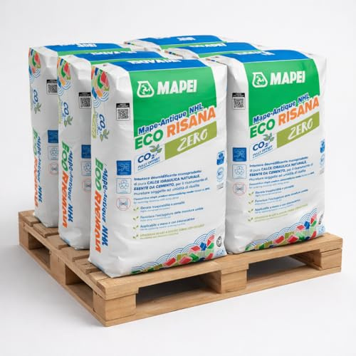 MAPEI Intonaco Deumidificante a Base di Calce Idraulica Naturale, Traspirante, per Risanamento Murature, Mape Antique NHL Eco Risana 20 kg (6)