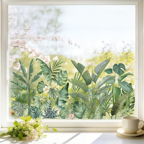 Fensterbilder Pflanzen Blätter Glasaufkleber Fensteraufkleber