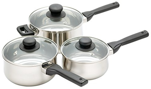 Kitchen Craft Jury - Juego de cazos de acero inoxidable