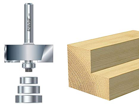 Trend Professional Bearing Guided Rebater Router Cutter Bit, 1/2 Inch Shank, 35mm Cut Diameter & 12.7mm Cut Length, Tungsten Carbide Tipped, 46/39X1/2TC | Ideal For Rebating And Grooving With Bearing Guidance, Tungsten Carbide Tips And 12.7 mm Cut Length, 46/39X1/2TC