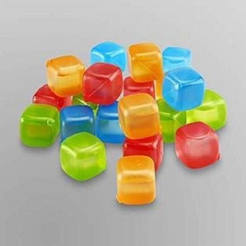 20 x Plastic Reusable Ice Cubes Coloured Party Drink Cooler Cool Freeze Blocks