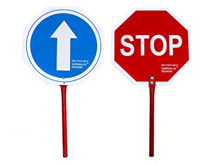 Normaluz Paleta de Señalización Stop Adelante - Señales de Tráfico Reflectantes con Mango Metálico Ergonómico - Control de Acceso Seguro y Fácil