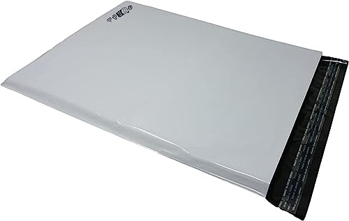 100 Envelope plastica expédition350 x 450 mm + 40 mm lembo opaco ripstop busta bianca