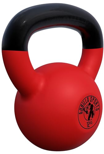 GORILLA SPORTS Kettlebell med gummibeläggning 2 KG - 32 KG