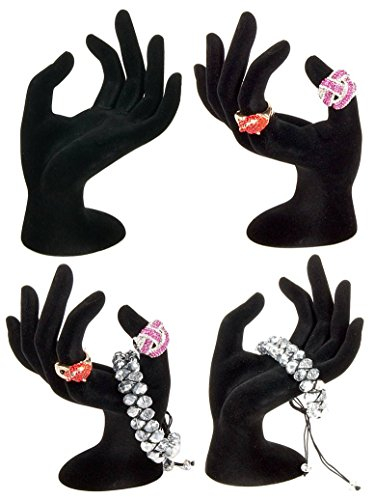 Sinoba Schmuckhand Dekohand Schmuckhalter Ringhalter OK-Hand Schmuckständer Samt-Look