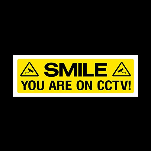 Smile you are on CCTV Plastic Sign with double sided fixing tape - Security, Camera, Closed Circuit TV, Warning Safety (MISC3)