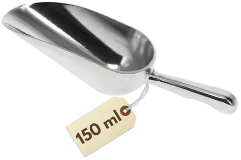 Aluminium Abwiegeschaufel 150 ml Rund Futterschaufel Alu Mehlschaufel Eisschaufel Handschaufel Gewürzschaufel Dosierschaufel Abfüllschaufel Klein